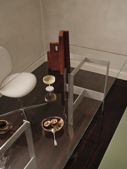 Westwing Mesa De Comedor De Vidrio Y Metal Lager 200 X 90 Cm