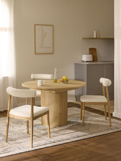 Westwing Mesa De Comedor Extensible Acanalada Filo 120 - 160 X 75 Cm