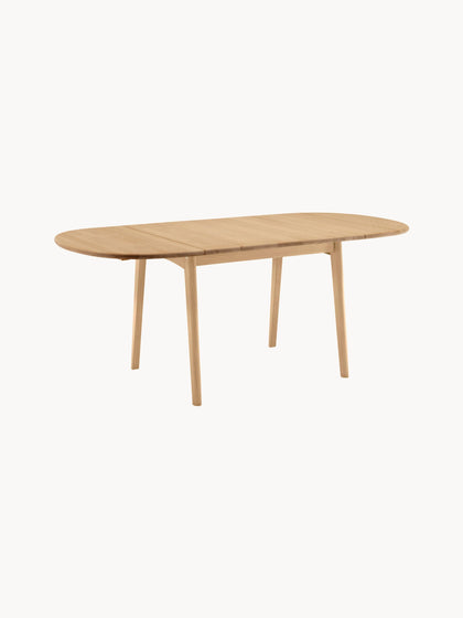 Westwing Mesa de comedor extensible ovalada de madera de roble CH002 90 - 188 x 90 cm