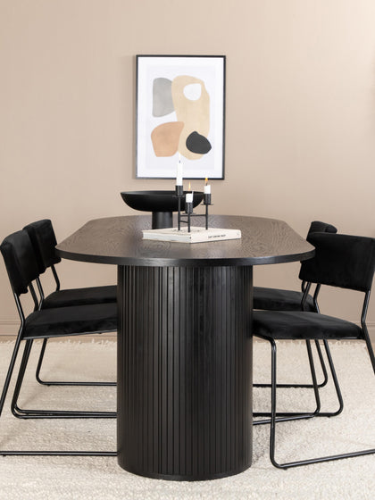 Westwing Mesa De Comedor Ovalada De Madera Bianca 200 x 90 cm