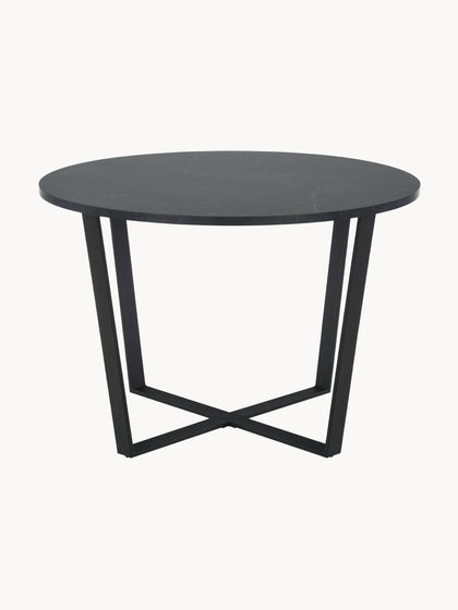 Westwing Mesa De Comedor Redonda Amble Con Tablero En Look Mármol Ø 110 cm