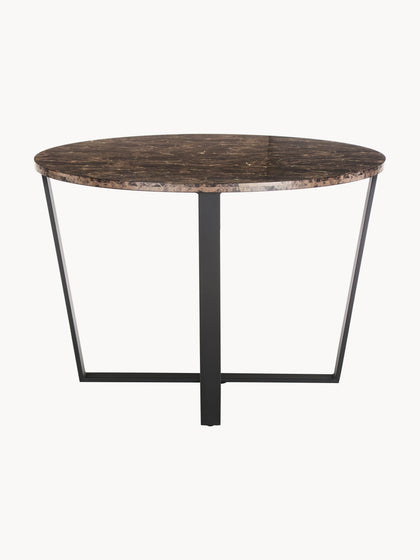 Westwing Mesa De Comedor Redonda Amble Con Tablero En Look Mármol Ø 110 cm