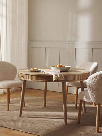 Westwing Mesa De Comedor Redonda Con Espacio De Almacenamiento Calary Ø 120 Cm