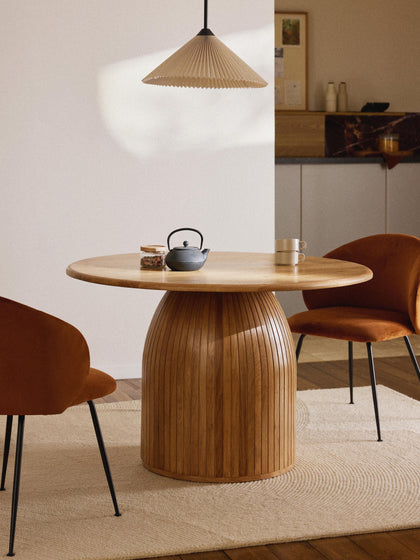 Westwing Mesa De Comedor Redonda Con Estructura Estriada Nelly Tamaños Diferentes