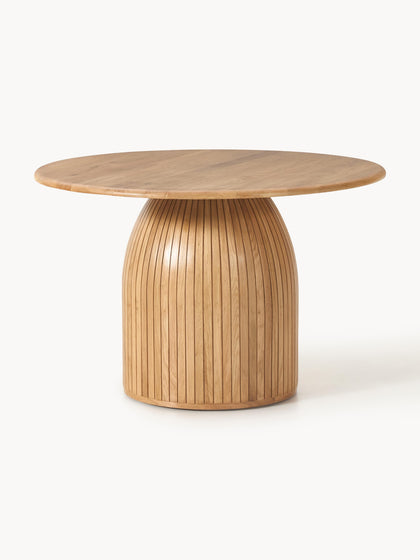 Westwing Mesa de comedor redonda con estructura estriada Nelly tamaños diferentes