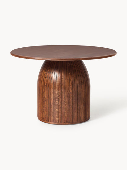 Westwing Mesa de comedor redonda con estructura estriada Nelly tamaños diferentes