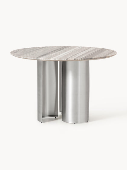Westwing Mesa De Comedor Redonda Con Tablero De Mármol Noam Ø 120 Cm