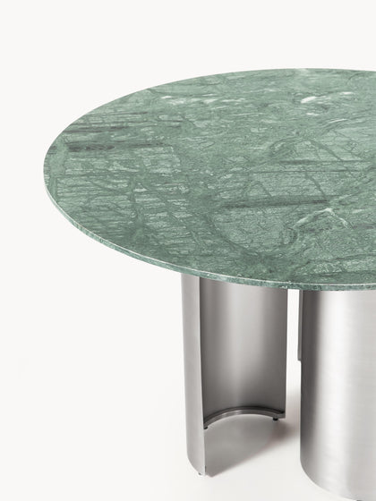 Westwing Mesa De Comedor Redonda Con Tablero De Mármol Noam Ø 120 Cm