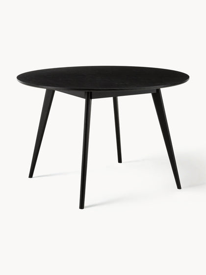 Westwing Mesa de comedor redonda de madera de caucho Yumi Ø 115 cm