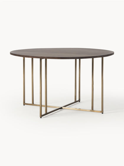 Westwing Mesa de comedor redonda de madera de mango Luca tamaños diferentes