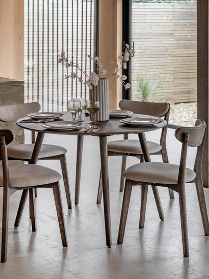 Westwing Mesa De Comedor Redonda De Madera De Roble Hatfield Ø 110 Cm