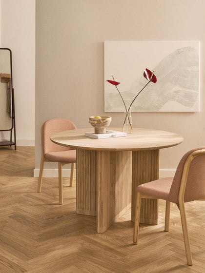 Westwing Mesa De Comedor Redonda De Madera De Roble Jolka Ø 120 Cm