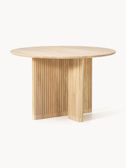 Westwing Mesa de comedor redonda de madera de roble Jolka Ø 120 cm