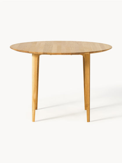 Westwing Mesa De Comedor Redonda De Madera De Roble Maciza Archie Ø 110 cm