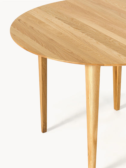 Westwing Mesa De Comedor Redonda De Madera De Roble Maciza Archie Ø 110 cm
