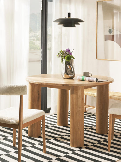 Westwing Mesa De Comedor Redonda De Madera De Roble Ohana Ø 120 Cm