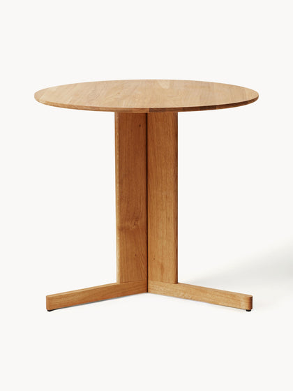 Westwing Mesa de comedor redonda de madera de roble Quatrefoil Ø 75 cm