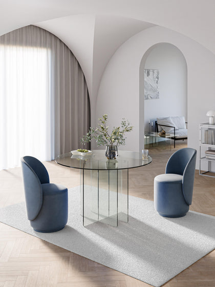 Westwing Mesa De Comedor Redonda De Vidrio Anouk Ø 120 Cm