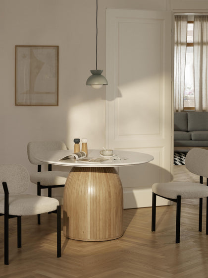 Westwing Mesa De Comedor Redonda Nelly Con Tablero De Mármol Ø 115 Cm