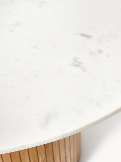 Westwing Mesa De Comedor Redonda Nelly Con Tablero De Mármol Ø 115 Cm