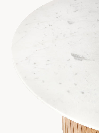 Westwing Mesa De Comedor Redonda Nelly Con Tablero De Mármol Ø 115 Cm