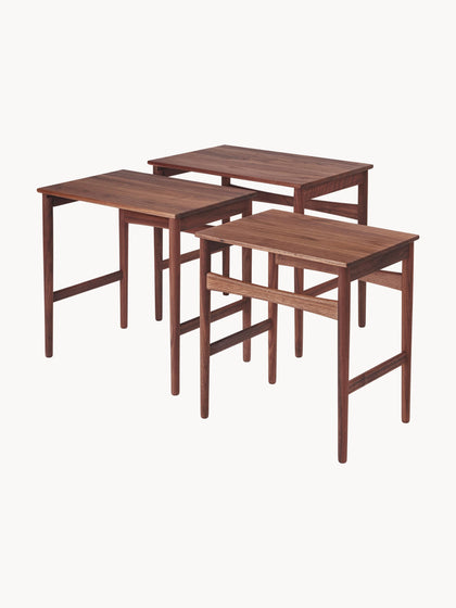 Westwing Mesas Auxiliares De Madera De Nogal CH004 3 Uds