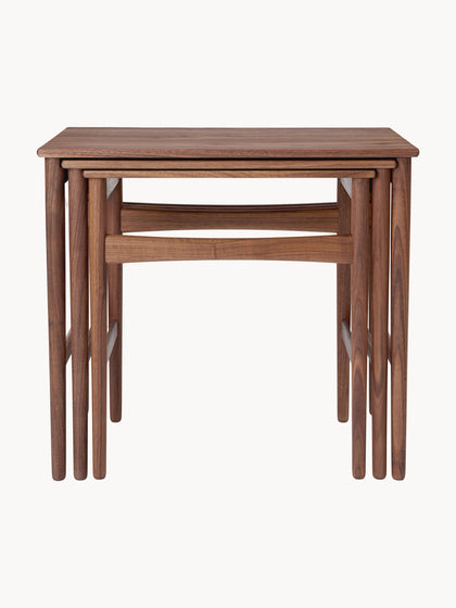 Westwing Mesas Auxiliares De Madera De Nogal CH004 3 Uds