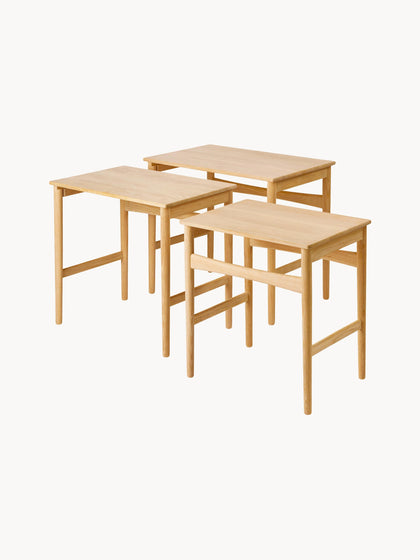 Westwing Mesas Auxiliares De Madera De Roble CH004 3 Uds