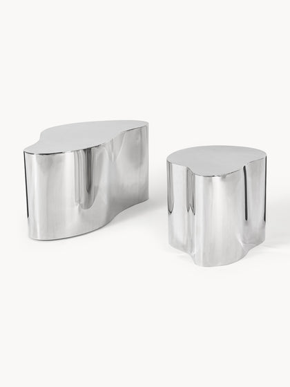 Westwing Mesas auxiliares de metal en forma orgánica Form 2 uds