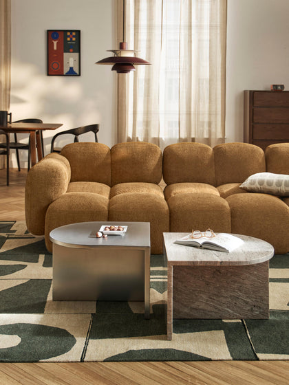 Westwing Mesas De Centro Ovaladas De Metal Y Mármol Leander 2 Uds