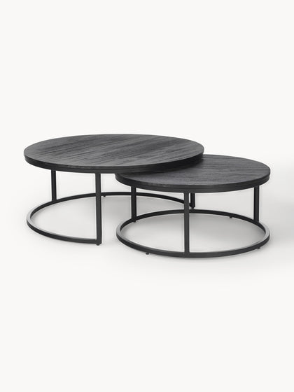 Westwing Mesas De Centro Redondas De Madera De Mango Andrew 2 uds