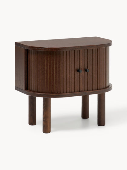 Westwing Mesita de noche con frente acanalado Calary