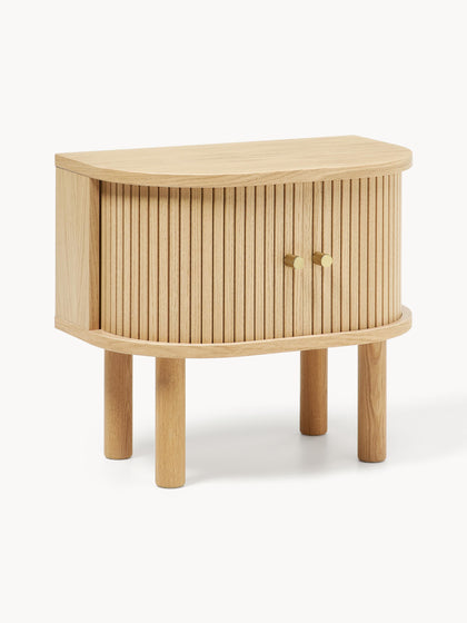 Westwing Mesita de noche con frente acanalado Calary