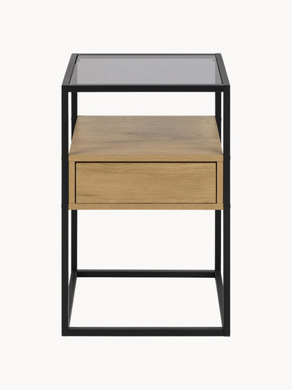 Westwing Mesita De Noche Con Tablero De Vidrio Randolf