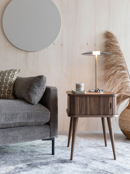 Westwing Mesita De Noche De Madera Barbier Puerta Corredera