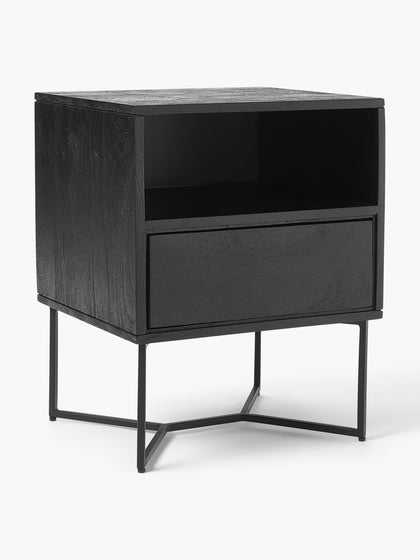 Westwing Mesita de noche de madera de mango con cajón Luca