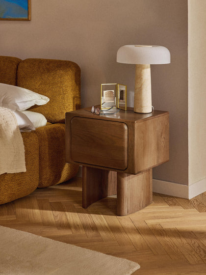 Westwing Mesita De Noche De Madera De Roble Chandler