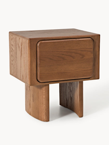 Westwing Mesita de noche de madera de roble Chandler