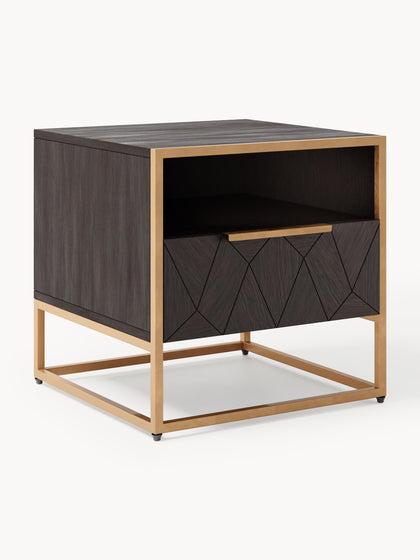 Westwing Mesita de noche de madera maciza de mango Harry