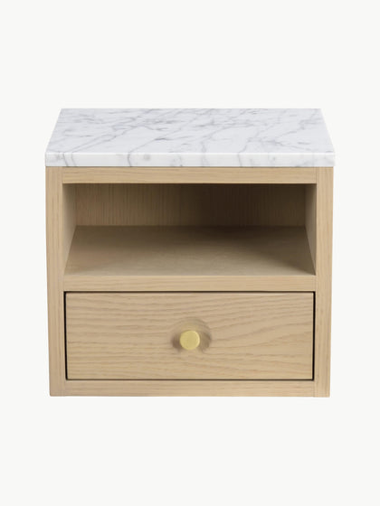 Westwing Mesita De Noche De Pared Con Tablero De Mármol Whitmore