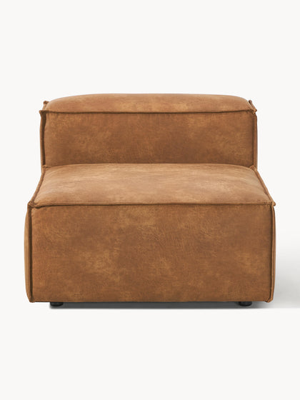 Westwing Módulo Central Sofá De Cuero Reciclado Lennon