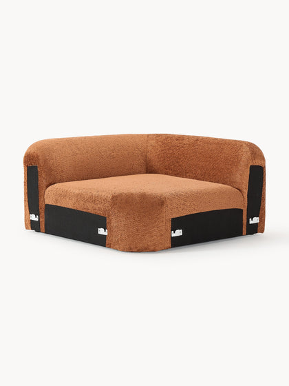 Westwing Módulo de esquina redondo de borreguillo bouclé Wolke