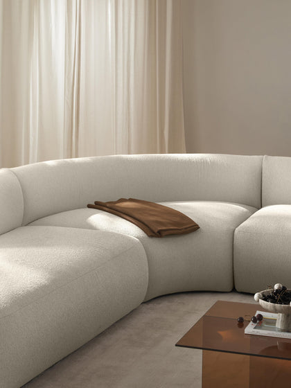 Westwing Módulo De Esquina Redondo En Tejido Bouclé Sofia