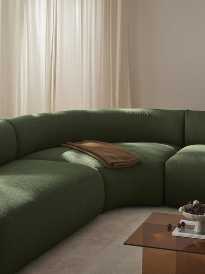 Westwing Módulo De Esquina Redondo En Tejido Bouclé Sofia