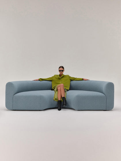 Westwing Módulo De Esquina Redondo En Tejido Bouclé Sofia