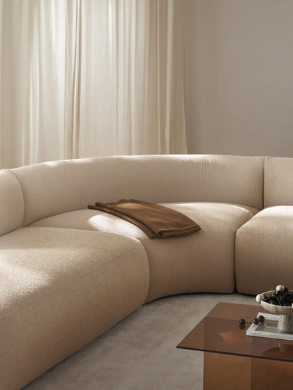 Westwing Módulo De Esquina Redondo En Tejido Bouclé Sofia