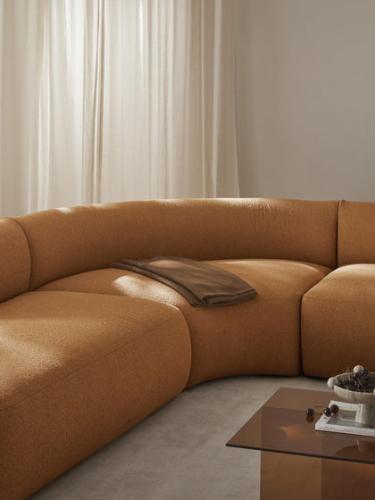 Westwing Módulo De Esquina Redondo En Tejido Bouclé Sofia