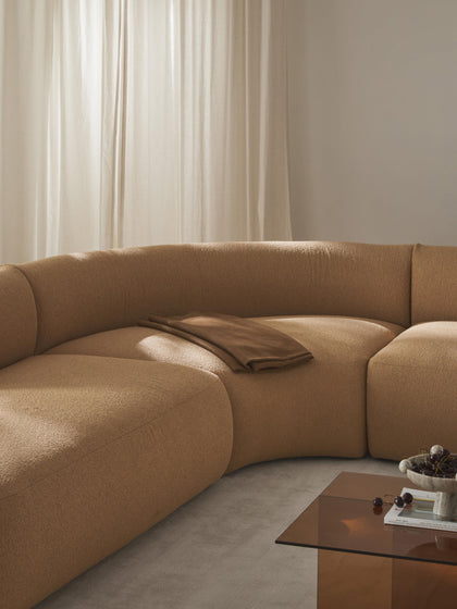 Westwing Módulo De Esquina Redondo En Tejido Bouclé Sofia