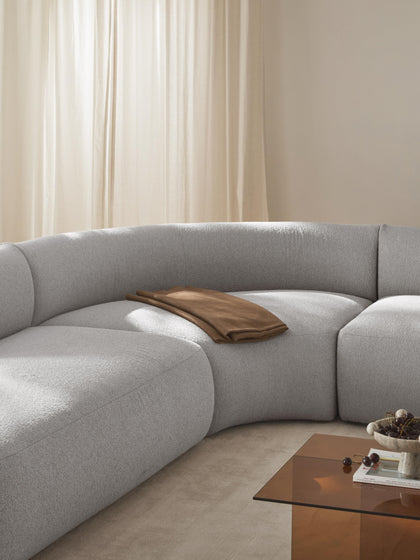 Westwing Módulo De Esquina Redondo En Tejido Bouclé Sofia