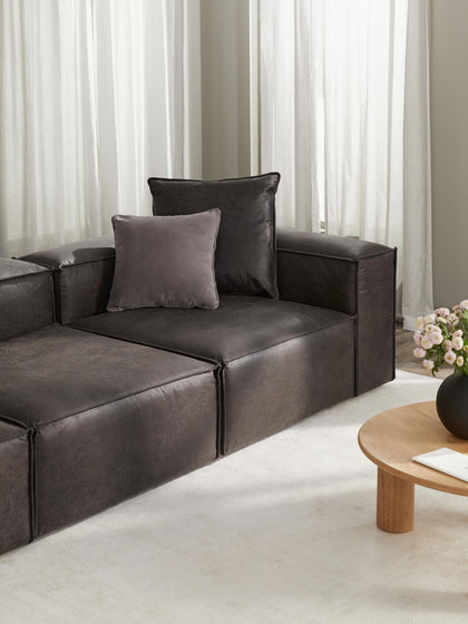 Westwing Módulo De Esquina Sofá De Cuero Reciclado Lennon